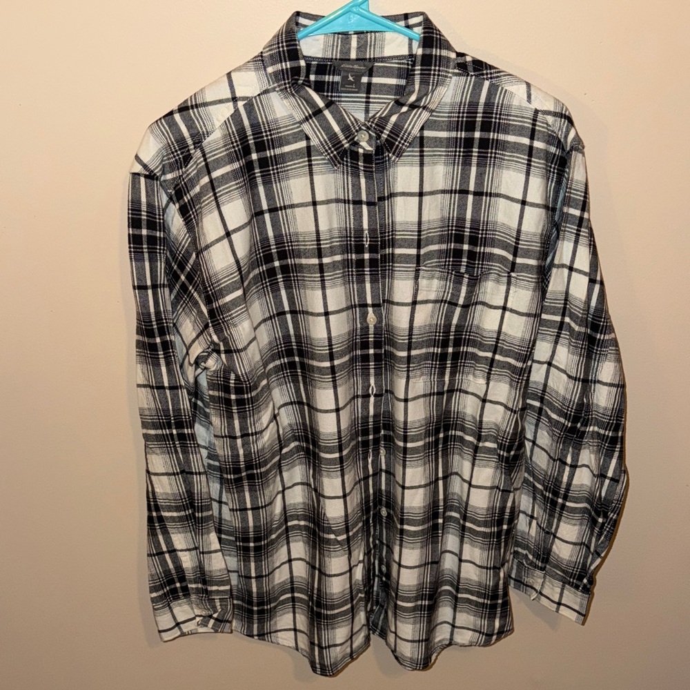 Eddie Bauer Monochrome Plaid Shirt